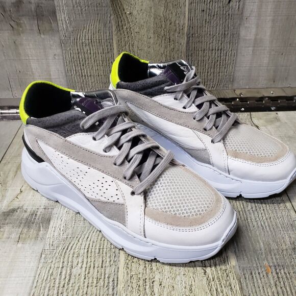 P448 Leia Women's Size EU 37 US 6.5-7 Chunky Platform Leather Sneakers Trainers - Picture 3 of 9